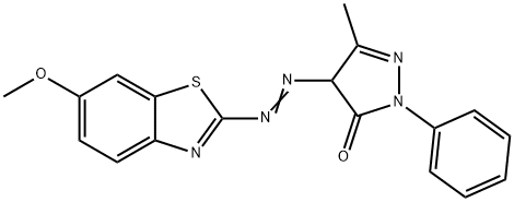 2,4-Dihydro-4-[(6-methoxybenzothiazol-2-yl)azo]-5-methyl-2-phenyl-3H-pyrazol-3-one Struktur