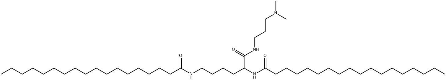 N,N'-[1-[[[3-(ジメチルアミノ)プロピル]アミノ]カルボニル]-1,5-ペンタンジイル]ビスオクタデカンアミド 化学構造式