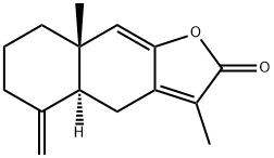 3,8aβ-ジメチル-5-メチレン-2,4,4aα,5,6,7,8,8a-オクタヒドロナフト[2,3-b]フラン-2-オン 化学構造式