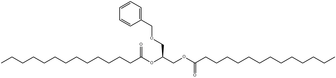 [S,(+)]-3-O-ベンジル-1-O,2-O-ジミリストイル-L-グリセロール 化学構造式
