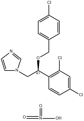 (+)-1-[2-[(4-chlorophenyl)methoxy]-2-(2,4-dichlorophenyl)ethyl]-1H-imidazolium nitrate Struktur
