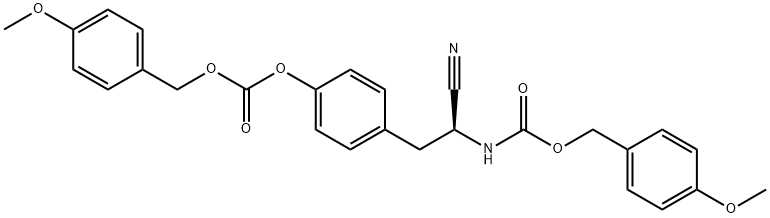 N,O-双(4-甲氧基苄氧基羰基)-(S)-2-氨基-3-(4-羟苯基)丙腈, 73148-72-8, 结构式
