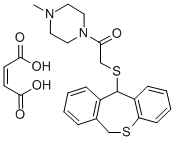 1-(((6,11-Dihydrodibenzo(b,e)thiepin-11-yl)thio)acetyl)-4-methylpipera zine maleate Structure