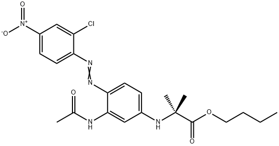 N-[3-(Acetylamino)-4-[(2-chloro-4-nitrophenyl)azo]phenyl]-2-methyl-L-alanine butyl ester Struktur