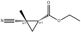 Cyclopropanecarboxylic acid, 2-cyano-2-methyl-, ethyl ester, cis- (9CI) Structure