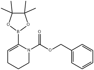 6-(4,4,5,5-四甲基-1,3,2-二氧硼杂环戊烷-2-基)-3,4-二氢吡啶-1(2H)-羧酸苄酯 结构式