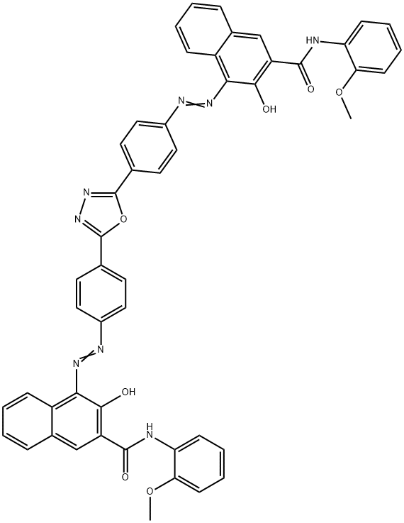 4,4'-[1,3,4-OXADIAZOLE-2,5-DIYLBIS(4,1-PHENYLENEAZO)]BIS[3-HYDROXY-N-(2-METHOXYPHENYL)-2-NAPHTHALENECARBOXAMIDE Structure