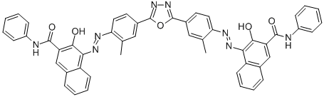 4,4'-[1,3,4-OXADIAZOLE-2,5-DIYL]-BIS[(2-METHYL-4,1-PHENYLENE)AZO] BIS[3-HYDROXY]-N-PHENYL-2-NAPHTHALENECARBOXAMIDE Struktur