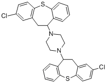 1,4-Bis(2-chloro-10,11-dihydrodibenzo(b,f)thiepin-10-yl)piperazine 结构式