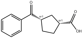 CIS-3-ベンゾイルシクロペンタン-1-カルボン酸 化学構造式