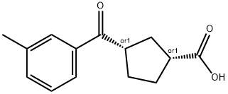 CIS-3-(3-メチルベンゾイル)シクロペンタン-1-カルボン酸 化学構造式