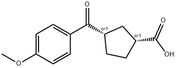 (1R,3S)-3-(4-甲氧基苯甲酰基)环戊烷-1-羧酸, 732252-30-1, 结构式