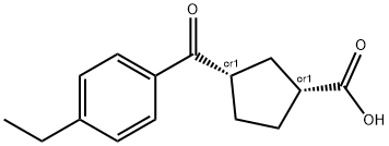 CIS-3-(4-エチルベンゾイル)シクロペンタン-1-カルボン酸 化学構造式