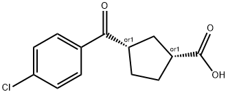 (1S,3R)-3-(4-氯苯甲酰基)环戊烷-1-羧酸 结构式