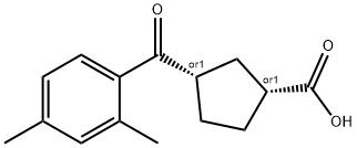 CIS-3-(2,4-ジメチルベンゾイル)シクロペンタン-1-カルボン酸 化学構造式