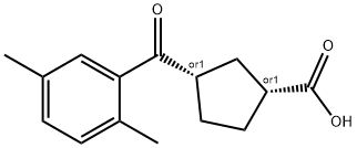 CIS-3-(2,5-ジメチルベンゾイル)シクロペンタン-1-カルボン酸 化学構造式