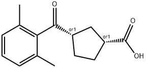 CIS-3-(2,6-ジメチルベンゾイル)シクロペンタン-1-カルボン酸 化学構造式