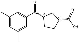 CIS-3-(3,5-ジメチルベンゾイル)シクロペンタン-1-カルボン酸 化学構造式