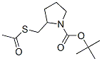tert-Butyl 2-[(acetylsulfanyl)methyl]-1-pyrrolidinecarboxylate Struktur