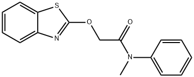 2-(2-ベンゾチアゾリルオキシ)-N-メチル-N-フェニルアセトアミド 化学構造式