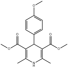 DIMETHYL 4-(4-METHOXYPHENYL)-2,6-DIMETHYL-1,4-DIHYDROPYRIDINE-3,5-DICARBOXYLATE 化学構造式
