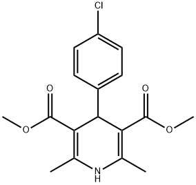 4-(4-氯苯基)-2,6-二甲基-1,4-二氢-3,5-吡啶二甲酸二甲酯, 73257-49-5, 结构式