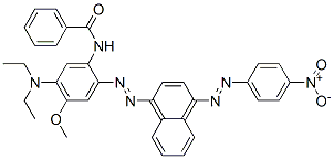 N-[5-(ジエチルアミノ)-4-メトキシ-2-[[4-[(4-ニトロフェニル)アゾ]-1-ナフタレニル]アゾ]フェニル]ベンズアミド 化学構造式