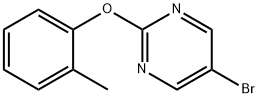 5-ブロモ-2-(O-トリルオキシ)ピリミジン 化学構造式