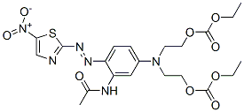 5-[3-(アセチルアミノ)-4-[(5-ニトロ-2-チアゾリル)アゾ]フェニル]-9-オキソ-2,8,10-トリオキサ-5-アザドデカン酸エチル 化学構造式