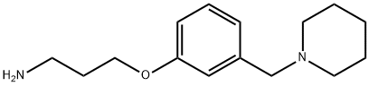3-[3-(ピペリジノメチル)フェノキシ]-1-プロパンアミン 化学構造式