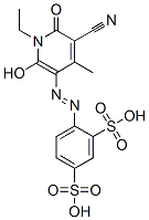 4-[(5-cyano-1-ethyl-1,6-dihydro-2-hydroxy-4-methyl-6-oxo-3-pyridyl)azo]benzene-1,3-disulphonic acid Structure