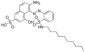 6-氨基-5-[[2-[(癸氨基)磺酰基]苯基]偶氮]-4-羟基-2-萘磺酸 结构式