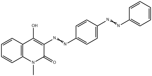 4-ヒドロキシ-1-メチル-3-[[4-(フェニルアゾ)フェニル]アゾ]-2(1H)-キノリノン 化学構造式