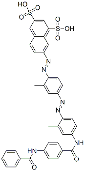 7-[[4-[[4-[[4-(ベンゾイルアミノ)ベンゾイル]アミノ]-2-メチルフェニル]アゾ]-2-メチルフェニル]アゾ]-1,3-ナフタレンジスルホン酸 化学構造式
