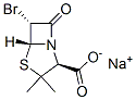 (2S,5β)-6α-ブロモ-3,3-ジメチル-7-オキソ-4-チア-1-アザビシクロ[3.2.0]ヘプタン-2β-カルボン酸ナトリウム 化学構造式