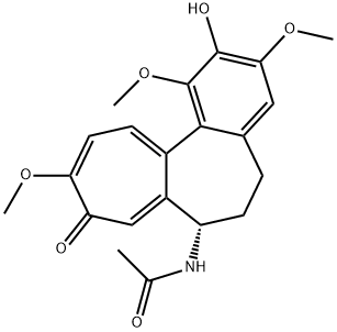 (S)-7α-アセチルアミノ-6,7-ジヒドロ-2-ヒドロキシ-1,3,10-トリメトキシベンゾ[a]ヘプタレン-9(5H)-オン 化学構造式