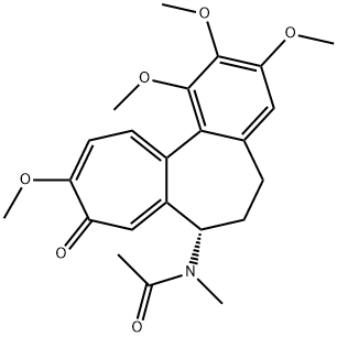 N-[(S)-5,6,7,9-テトラヒドロ-1,2,3,10-テトラメトキシ-9-オキソベンゾ[a]ヘプタレン-7-イル]-N-メチルアセトアミド 化学構造式