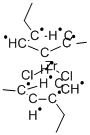 Bis(1-ethyl-3-methylcyclopentadienyl)zirconium dichloride Structure