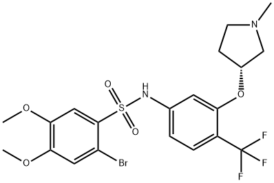BenzenesulfonaMide, 2-broMo-4,5-diMethoxy-N-[3-[[(3R)-1-Methyl-3-pyrrolidinyl]oxy]-4-(trifluoroMethyl)phenyl]- Struktur