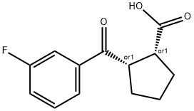 CIS-2-(3-フルオロベンゾイル)シクロペンタン-1-カルボン酸 化学構造式