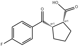 CIS-2-(4-フルオロベンゾイル)シクロペンタン-1-カルボン酸 化学構造式