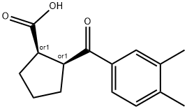 CIS-2-(3,4-ジメチルベンゾイル)シクロペンタン-1-カルボン酸 化学構造式