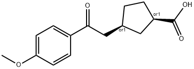 CIS-3-[2-(4-メトキシフェニル)-2-オキソエチル]シクロペンタン-1-カルボン酸 化学構造式