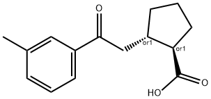 TRANS-2-[2-(3-メチルフェニル)-2-オキソエチル]シクロペンタン-1-カルボン酸 化学構造式