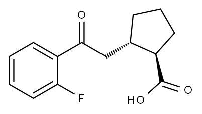 TRANS-2-[2-(2-FLUOROPHENYL)-2-OXOETHYL]CYCLOPENTANE-1-CARBOXYLIC ACID Structure