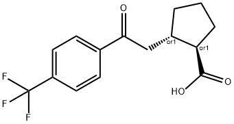 TRANS-2-[2-オキソ-2-(4-トリフルオロメチルフェニル)エチル]シクロペンタン-1-カルボン酸 化学構造式