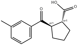TRANS-2-(3-メチルベンゾイル)シクロペンタン-1-カルボン酸 化学構造式