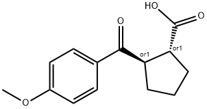 TRANS-2-(4-メトキシベンゾイル)シクロペンタン-1-カルボン酸 化学構造式