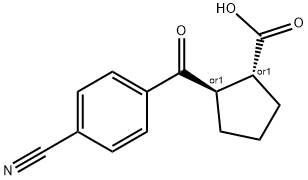 TRANS-2-(4-CYANOBENZOYL)CYCLOPENTANE-1-CARBOXYLIC ACID Structure