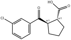 TRANS-2-(3-クロロベンゾイル)シクロペンタン-1-カルボン酸 化学構造式